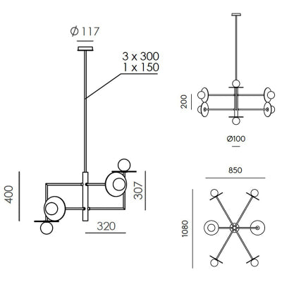 Technical drawing of a mechanical or architectural component with dimensions and details.