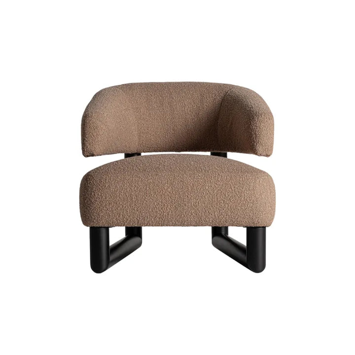 Close-up of Irvin Armchair textured upholstery and tubular steel frame