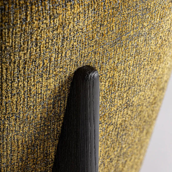 Nara Yellow Armchair - Frontal Angle | Francesc Rifé x VICAL collab piece | Only at Bazar Mondiale high end furniture and exclusive pieces.