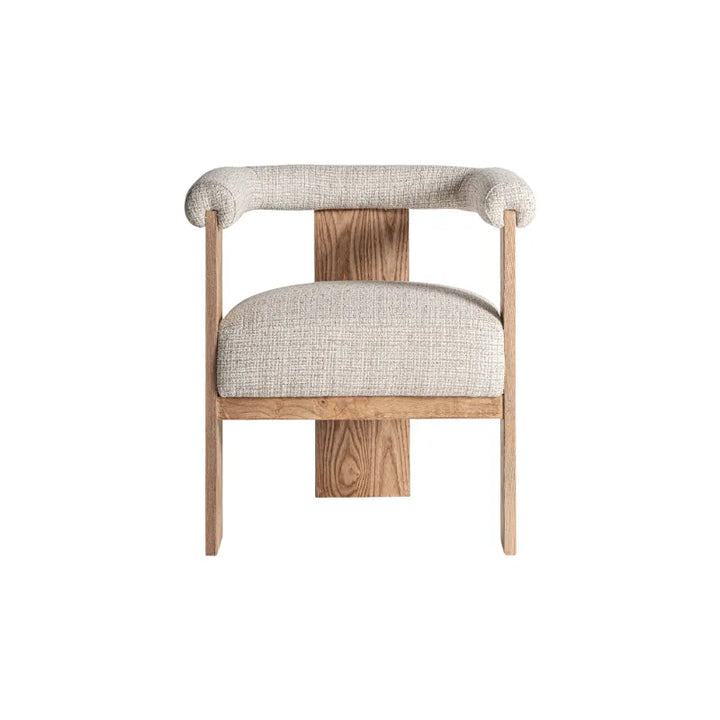 Ustka Armchair Detail – White Upholstery with Solid Oak Frame. Only at Bazar Mondiale high end furniture and exclusive pieces.