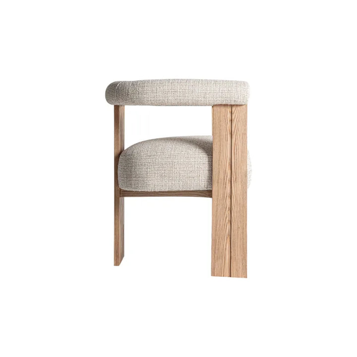 Back View of Ustka Armchair in Natural Oak Finish. Only at Bazar Mondiale high end furniture and exclusive pieces.